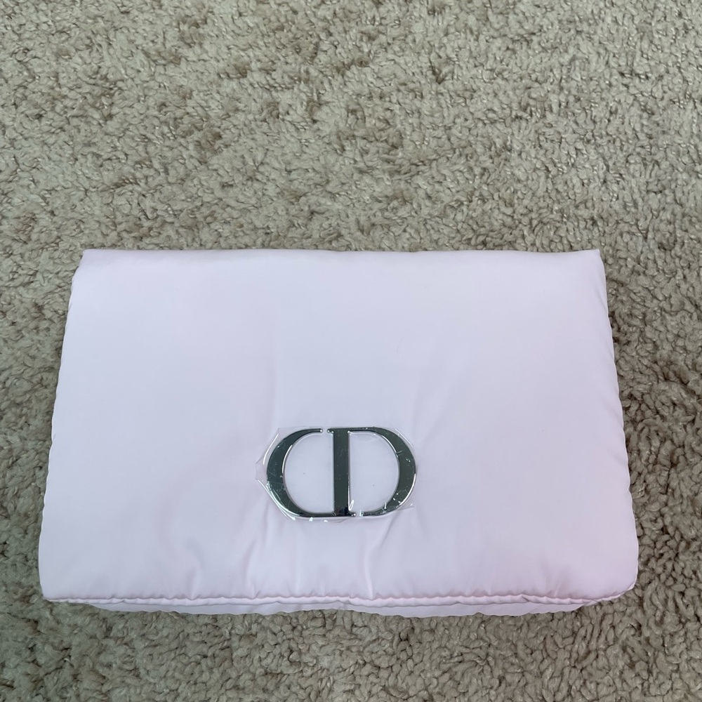 Dior Pink Puffy Clutch Makeup Bag